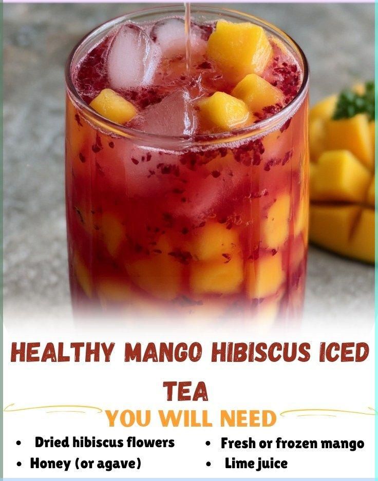 Mango hibiscus Iced tea