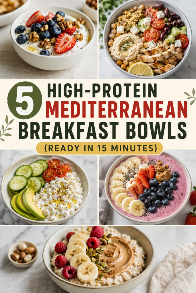 5 High-Protein Mediterranean Breakfast Bowls