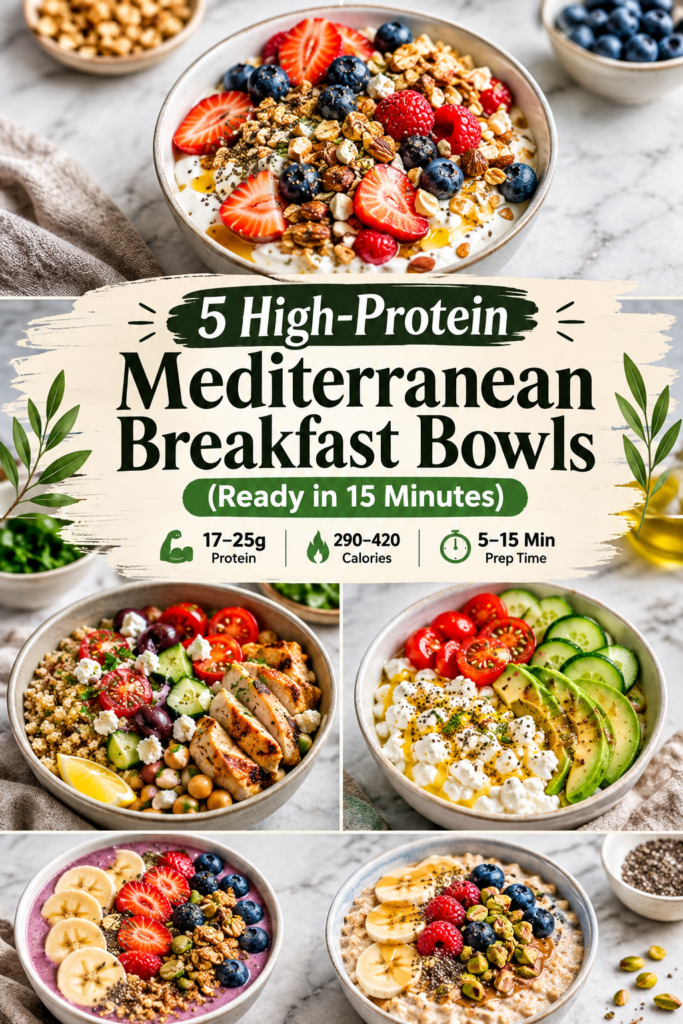 5 High-Protein Mediterranean Breakfast Bowls